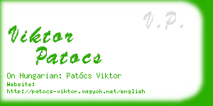viktor patocs business card